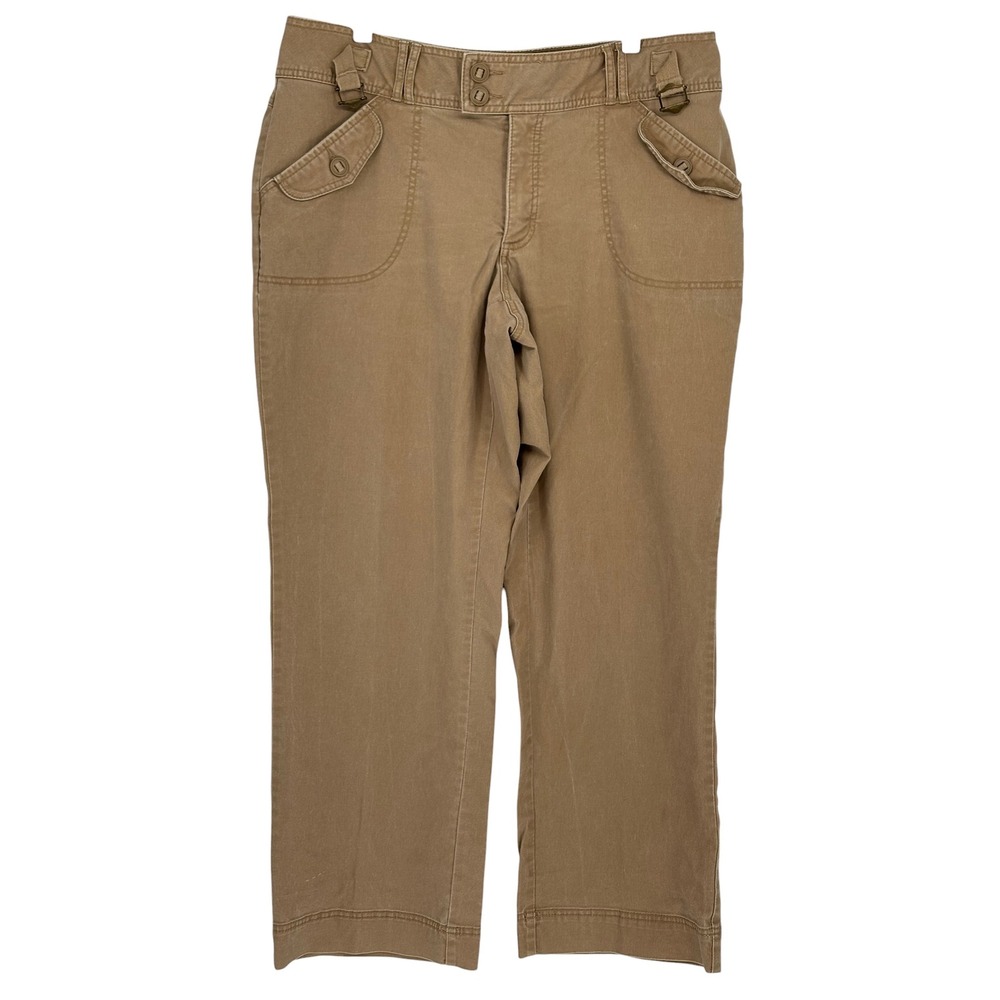 Venezia Cargo Pants‎ Tan Khaki Utility Straight Leg Stretch 18 Average